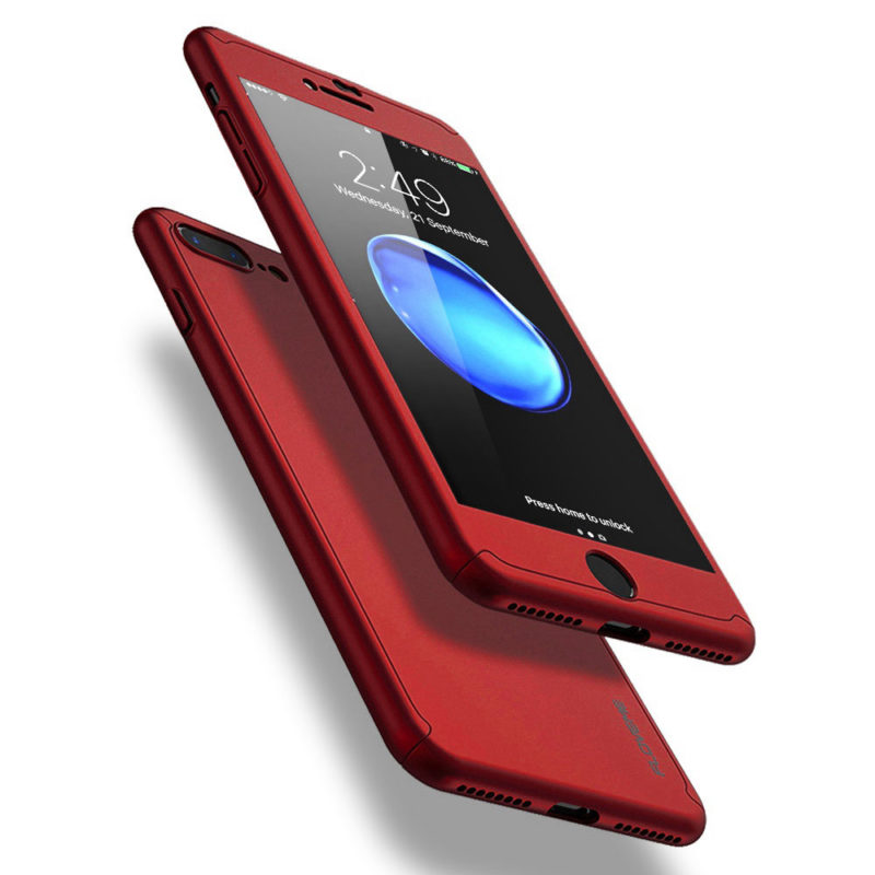 Floveme 360°-os piros Apple iPhone 8 tok
