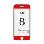 Apple iPhone 8 4D piros keretes üvegfólia
