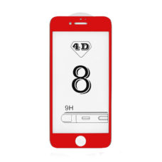 Apple iPhone 8 4D piros keretes üvegfólia