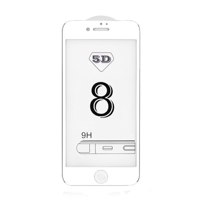 Apple iPhone 8 5D fehér keretes üvegfólia