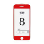 Apple iPhone 8 5D piros keretes üvegfólia