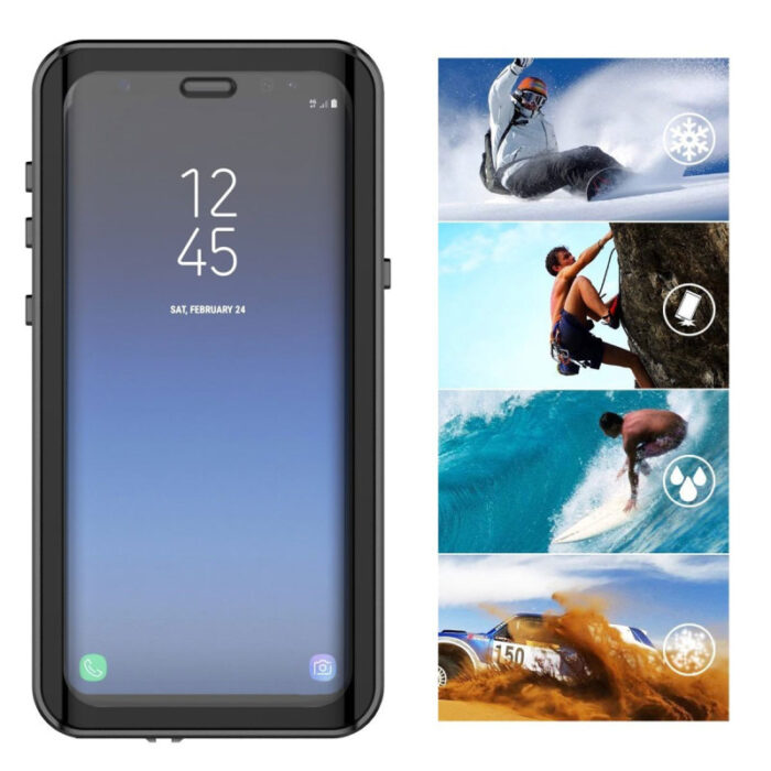 Samsung Galaxy S9 fekete vízálló tok úszó csuklópánttal 8