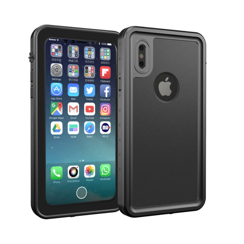 Apple iPhone X fekete vízálló tok úszó csuklópánttal 1