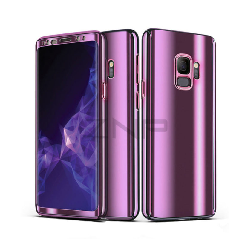 ZNP Samsung Galaxy S9 tükrös felületű 360°-os lila pc tok 1