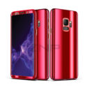 ZNP Samsung Galaxy S9 tükrös felületű 360°-os piros pc tok 1