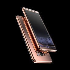 ZNP Samsung Galaxy S9 tükrös felületű 360°-os rózsaarany pc tok 2