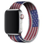 Apple Watch milánói szíj piros-fehér-kék színű amerikai zászló mintás 2
