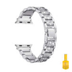 Apple Watch strasszkő diszítésű fém szíj ezüst 1