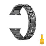 Apple Watch strasszkő diszítésű fém szíj fekete 1