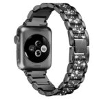 Apple Watch strasszkő diszítésű fém szíj fekete 2