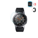 Samsung Galaxy Watch 46 mm okosóra üvegfólia és fekete fém szíj
