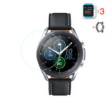 Samsung Galaxy Watch 3 45 mm okosóra üvegfólia és fekete szilikon tok