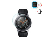 Samsung Galaxy Watch 46 mm okosóra üvegfólia és fekete szilikon szíj