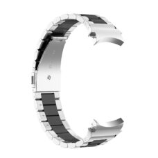 Samsung Galaxy Watch 4 ívelt láncszemes fém óraszíj ezüst-fekete 2