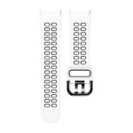 Samsung Galaxy Watch 4 lyukacsos ívelt szilikon szíj fehér-fekete 1