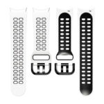 Samsung Galaxy Watch 4 lyukacsos ívelt szilikon szíj fehér-fekete 4