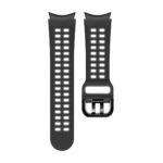 Samsung Galaxy Watch 4 lyukacsos ívelt szilikon szíj fekete-szürke 1