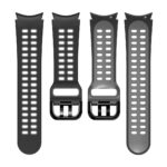 Samsung Galaxy Watch 4 lyukacsos ívelt szilikon szíj fekete-szürke 4