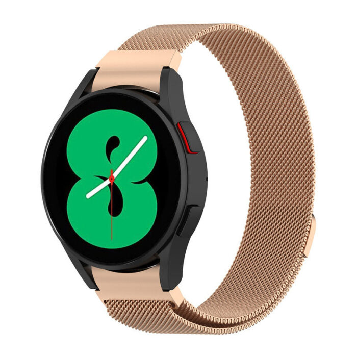 Samsung Galaxy Watch 4 ívelt milánói fém óraszíj rózsaarany 5