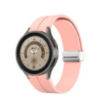 Samsung Galaxy Watch 5 Pro mágneses ívelt szilikon szíj púderrózsaszín 2