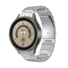 Samsung Galaxy Watch 4 ívelt láncszemes titánium óraszíj ezüst 4