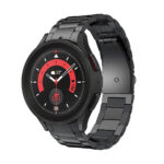 Samsung Galaxy Watch 4 ívelt láncszemes titánium óraszíj fekete 4