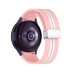 Samsung Galaxy Watch 5 Pro mágneses ívelt szilikon szíj barackvirág-fehér 3