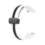Samsung Galaxy Watch 5 Pro mágneses ívelt szilikon szíj fehér-fekete 1