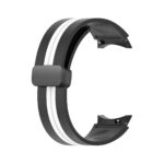 Samsung Galaxy Watch 5 Pro mágneses ívelt szilikon szíj fekete-fehér 1