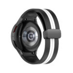 Samsung Galaxy Watch 5 Pro mágneses ívelt szilikon szíj fekete-fehér 3