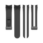 Samsung Galaxy Watch 5 Pro mágneses ívelt szilikon szíj fekete-fehér 4