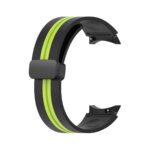 Samsung Galaxy Watch 5 Pro mágneses ívelt szilikon szíj fekete-neonzöld 1