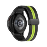 Samsung Galaxy Watch 5 Pro mágneses ívelt szilikon szíj fekete-neonzöld 3