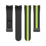 Samsung Galaxy Watch 5 Pro mágneses ívelt szilikon szíj fekete-neonzöld 4