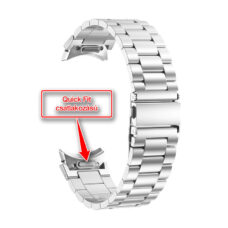 Samsung Galaxy Watch 6 quickfit ívelt láncszemes fém óraszíj ezüst 5