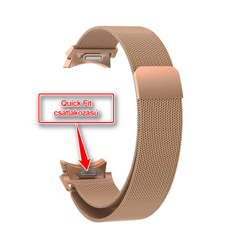 Samsung Galaxy Watch 6 quickfit ívelt milánói fém óraszíj rózsaarany 1 Samsung Galaxy Watch 6 quickfit ívelt milánói fém óraszíj rózsaarany 1
