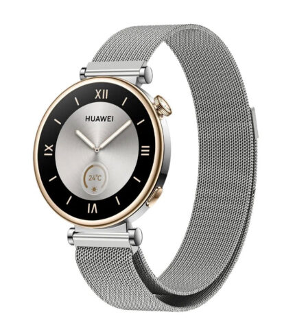 Huawei Watch GT 4 41 mm milánói fém óraszíj ezüst 2