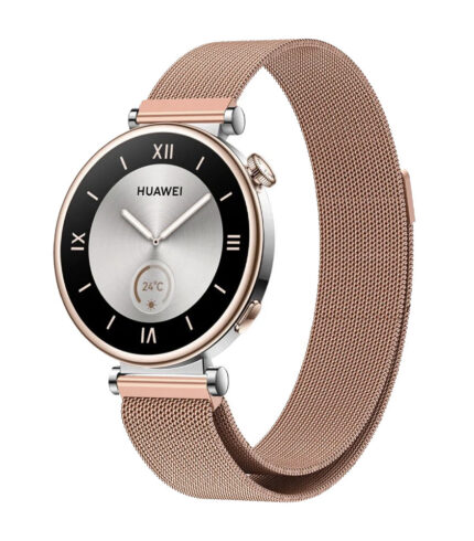 Huawei Watch GT 4 41 mm milánói fém óraszíj rózsaarany 2
