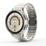 Samsung Galaxy Watch ívelt mágneses csatos láncszemes fém óraszíj titánszürke 4