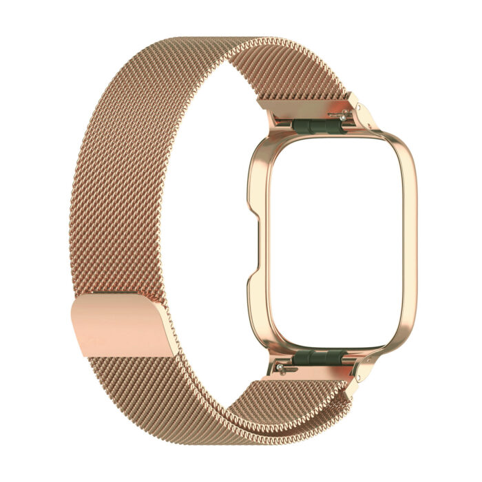 Xiaomi Redmi Watch 4 milánói óraszíj + tok rózsaarany 1