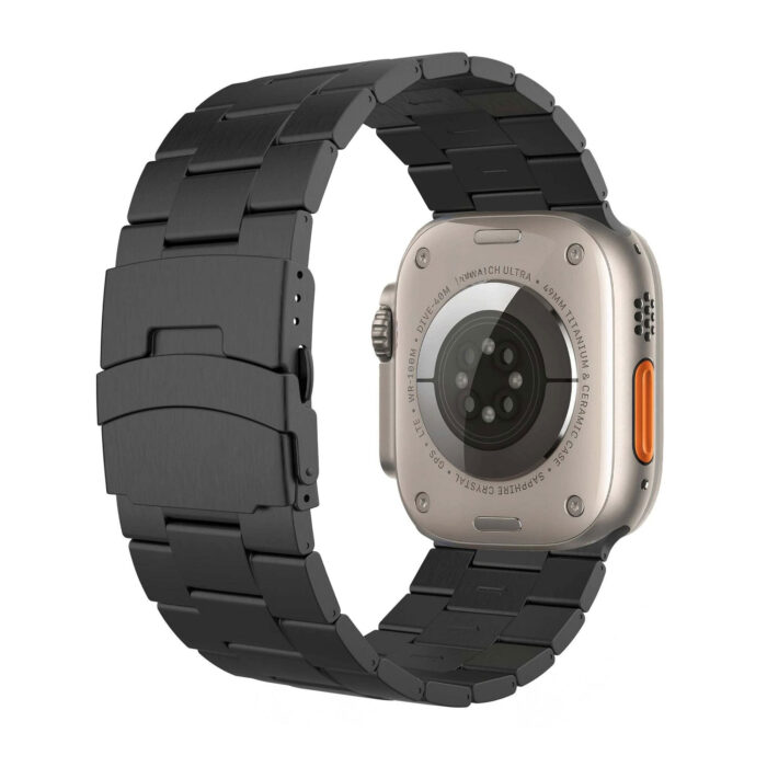 Apple Watch titánium óraszíj dupla pillangó csatos fekete 1
