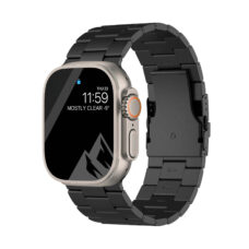 Apple Watch titánium óraszíj dupla pillangó csatos fekete 2
