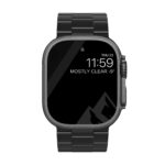 Apple Watch titánium óraszíj dupla pillangó csatos fekete 3