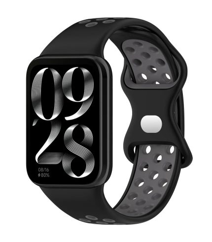 Xiaomi Smart Band 8 Pro szilikon óraszíj fekete-szürke 2