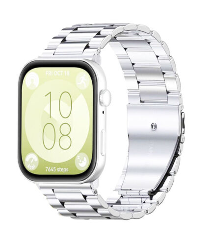 Huawei Watch Fit 3 láncszemes fém óraszíj ezüst 2