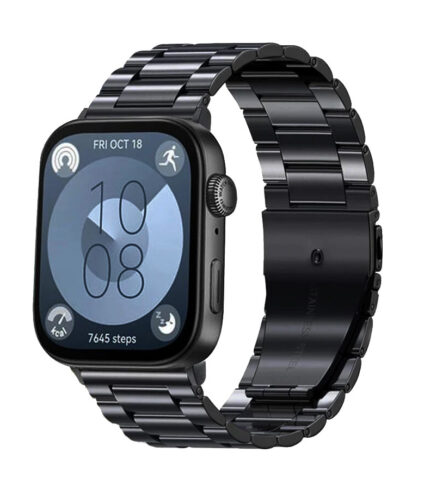 Huawei Watch Fit 3 láncszemes fém óraszíj fekete 2