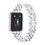 Samsung Galaxy Fit 3 strasszkő díszítésű fém óraszíj ezüst 1