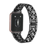 Samsung Galaxy Fit 3 strasszkő díszítésű fém óraszíj fekete 1