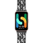 Samsung Galaxy Fit 3 strasszkő díszítésű fém óraszíj fekete 3