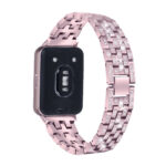 Samsung Galaxy Fit 3 strasszkő díszítésű fém óraszíj rózsaszín-rózsaarany 1